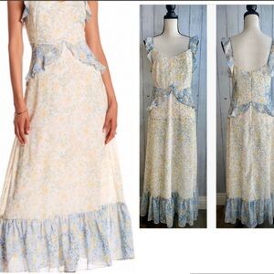 Marchesa Rose Dutchess Floral Ruffle Dress